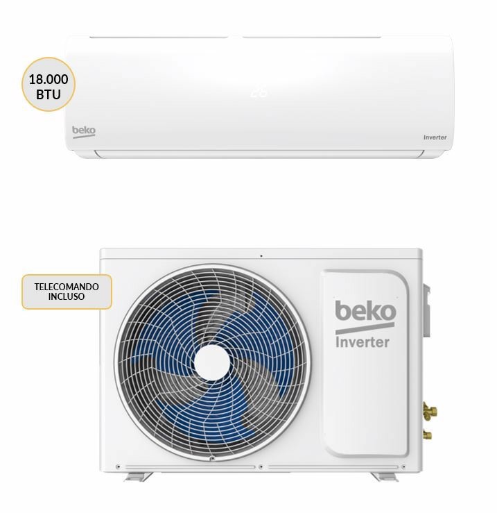 Beko Condizionatore MONO split 18000 btu Wi-Fi BEHPC181 + BEHPC180 Climatizzatore Fisso