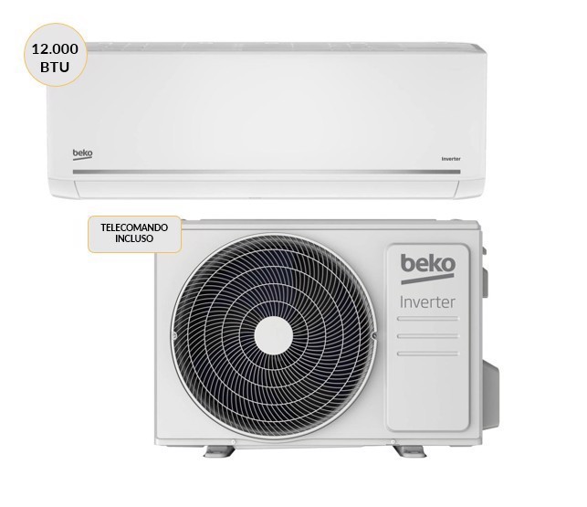 Beko Condizionatore Mono split Inverter 12000btu Wi-Fi BEHPG126 + BEHPG125 Climatizzatore Fisso