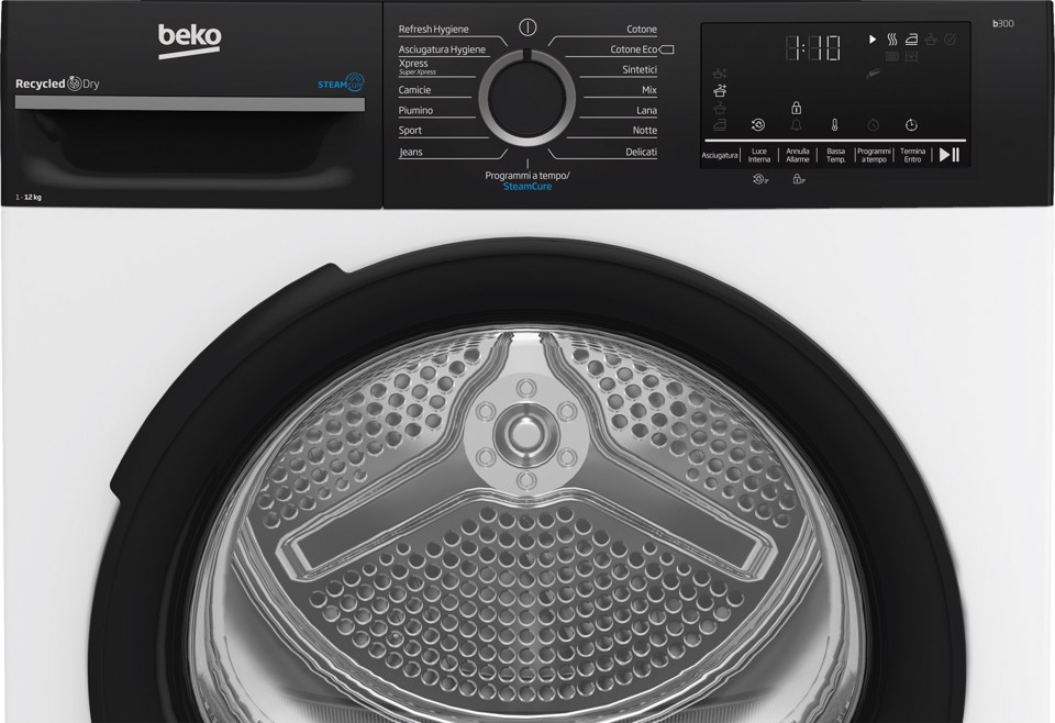 Beko BMGT4122SBI: Asciugatrice 12kg, classe E, motore inverter