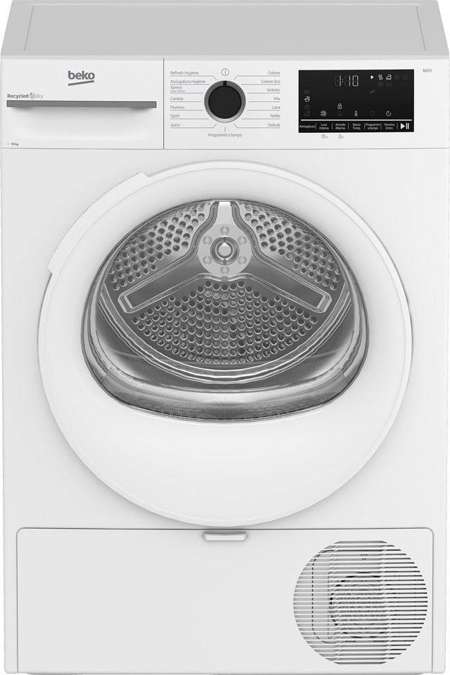Beko BMT104EW 10kg, Classe C, Linea Estetica NX, motore inverter, Display digitale, colore Bianco, oblò Bianco