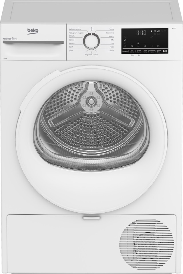 Beko BMT113EW 11kg, Classe D, Linea Estetica NX, motore inverter, Display digitale, colore Bianco, oblò argento