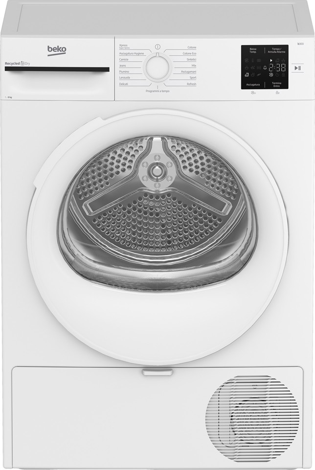 Beko BMT83EW 8kg, Classe D, Linea Estetica NX, motore asincrono, Display digitale, colore Bianco, oblò Bianco