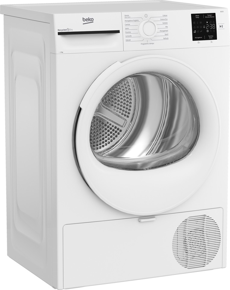 Beko BMT83EW 8kg, Classe D, Linea Estetica NX, motore asincrono, Display digitale, colore Bianco, oblò Bianco