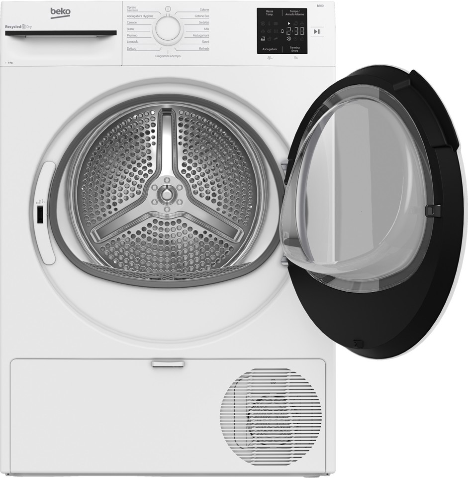 Beko BMT83EW 8kg, Classe D, Linea Estetica NX, motore asincrono, Display digitale, colore Bianco, oblò Bianco