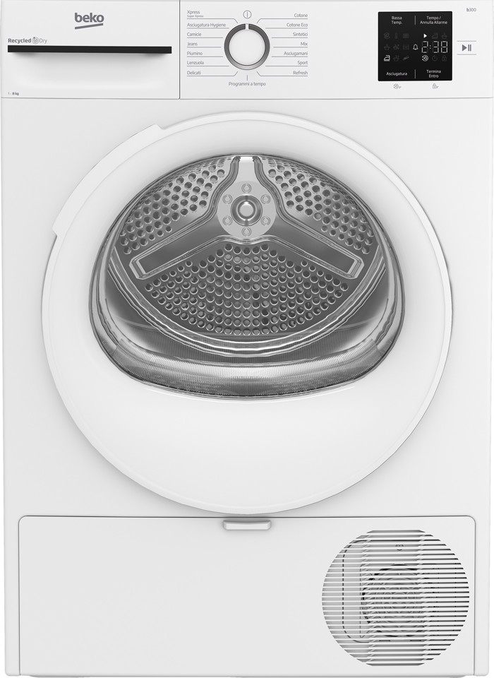Beko BMT83EW 8kg, Classe D, Linea Estetica NX, motore asincrono, Display digitale, colore Bianco, oblò Bianco