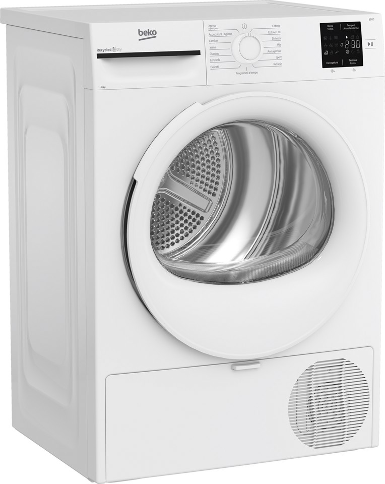 Beko BMT83EW Slim 8kg, Classe D, Linea Estetica NX, motore asincrono, Display digitale, colore Bianco, oblò Bianco