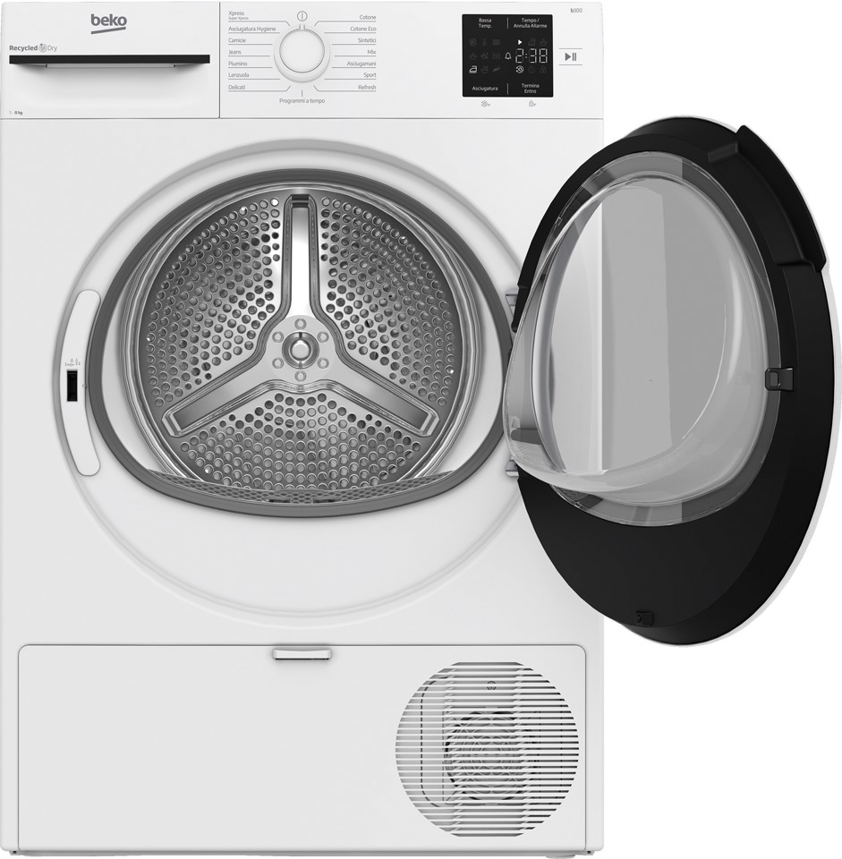 Beko BMT83EW Slim 8kg, Classe D, Linea Estetica NX, motore asincrono, Display digitale, colore Bianco, oblò Bianco
