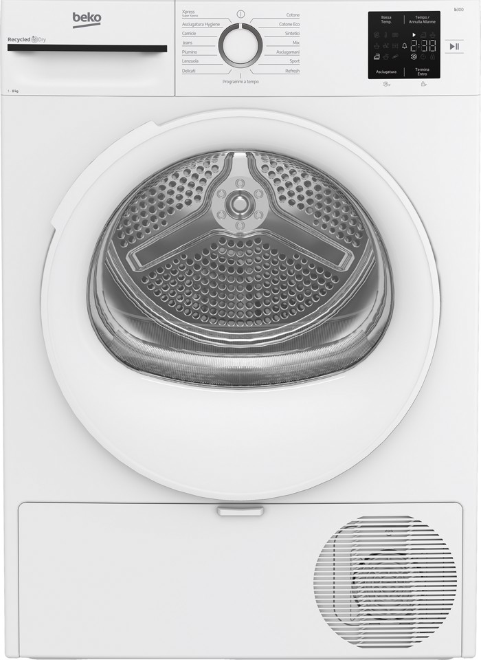 Beko BMT83EW Slim 8kg, Classe D, Linea Estetica NX, motore asincrono, Display digitale, colore Bianco, oblò Bianco