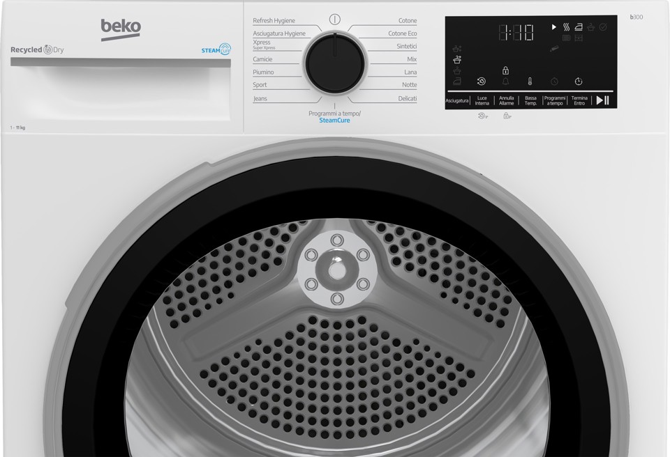 Beko BT113DBS: Asciugatrice 11kg, classe D a Pompa di Calore