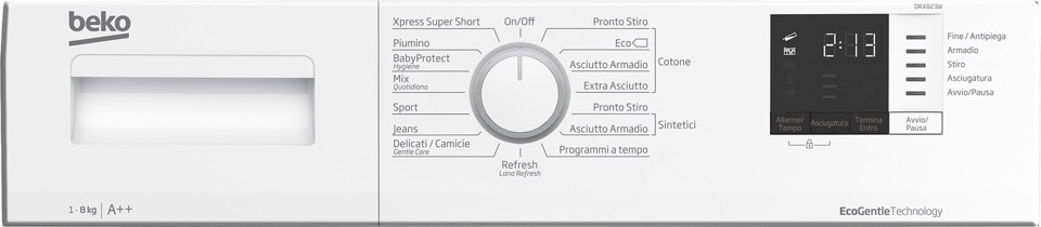 Beko DRX823W: Asciugatrice 8kg, E