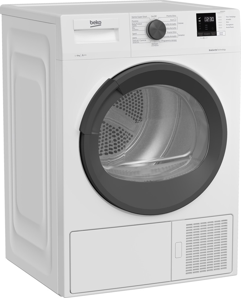 Beko DRXS827A: Asciugatrice Slim, 8 kg, a Pompa di Calore