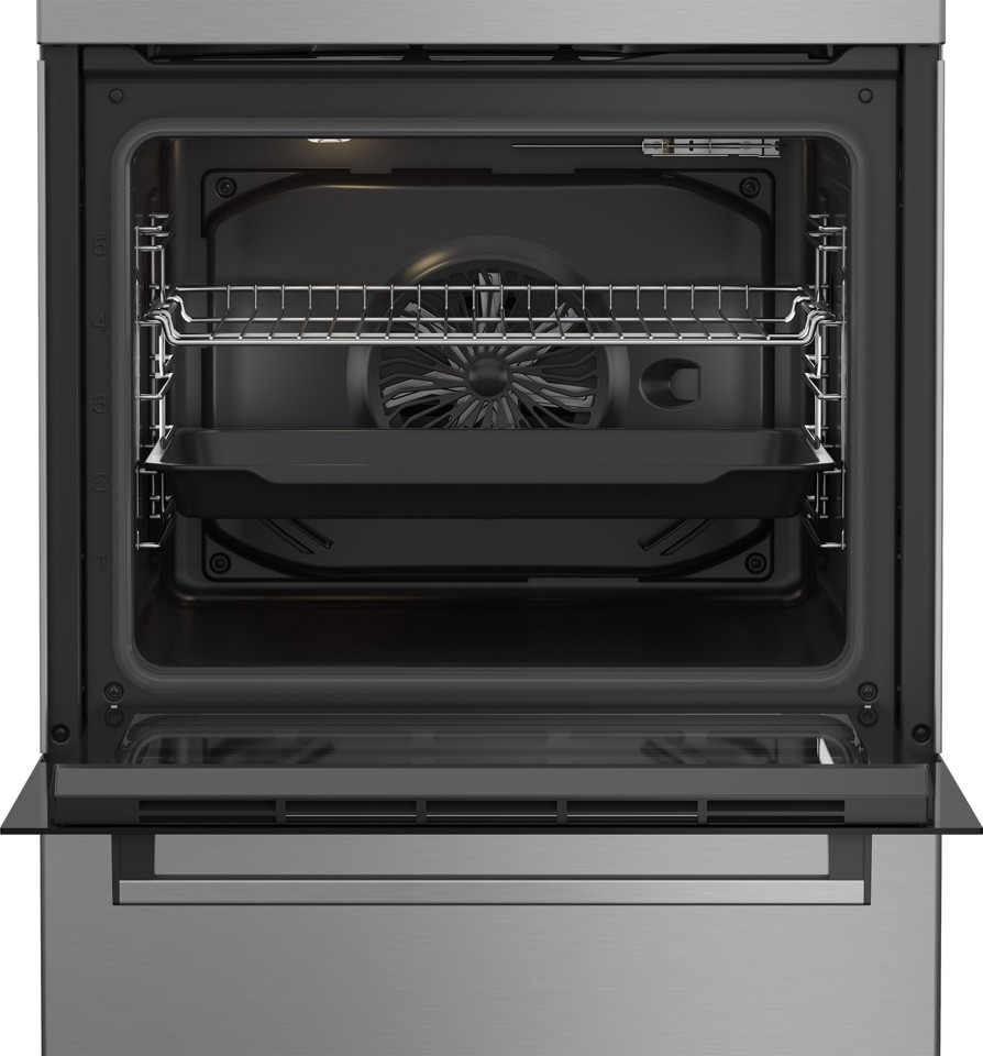 Beko FBE69100X cucina libera installazione inox, 60x60cm, piano induzione,forno elettrico ventilato, 72Lt, classe A