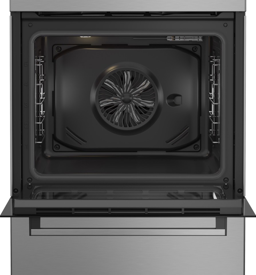 Beko FBE69100X cucina libera installazione inox, 60x60cm, piano induzione,forno elettrico ventilato, 72Lt, classe A