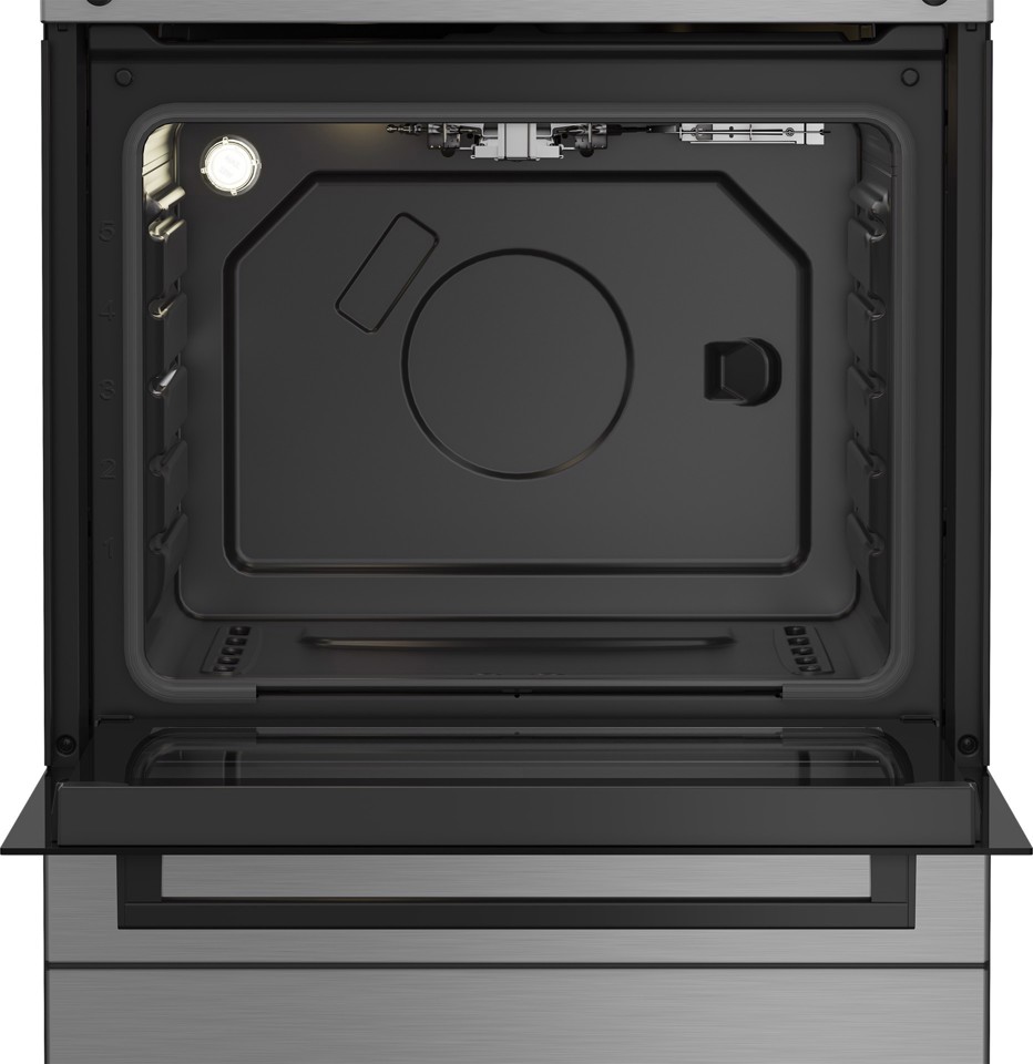 Beko FBG62010DX cucina a libera installazione inox, 60x60cm, piano gas, forno a gas, grill a gas, 64Lt, Сlasse A