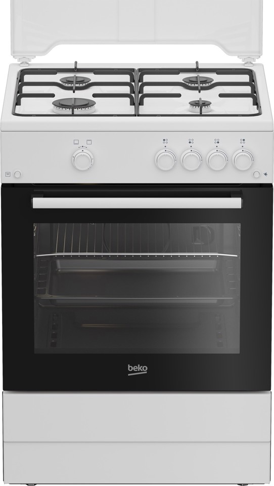 Beko Forno a Gas,coperchio in metallo, ventilazione tangenziale, Classe A, Bianco