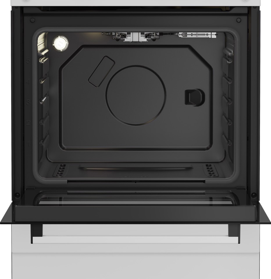 Beko Forno a Gas,coperchio in metallo, ventilazione tangenziale, Classe A, Bianco