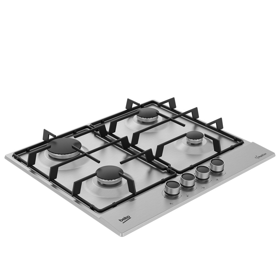 Beko HIAG64223SXE piano cottura Acciaio inossidabile Da incasso 60 cm Gas 4 Fornello(i)