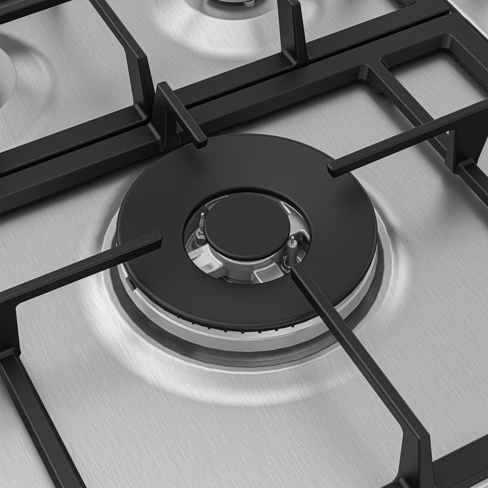 Beko HIAL75225SXE piano cottura Acciaio inossidabile Da incasso 75 cm Gas 5 Fornello(i)