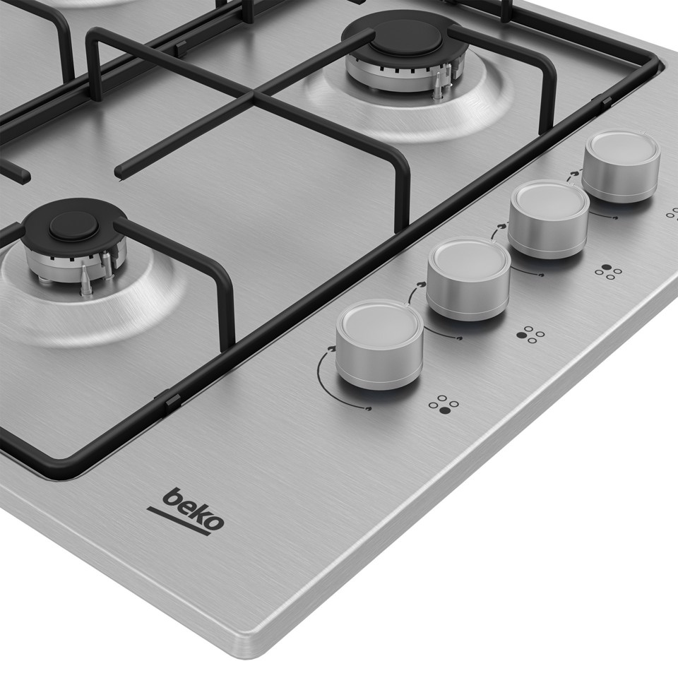 Beko HIGG 641C3 SX: Piano a Gas, 4 Bruciatori, 60 cm