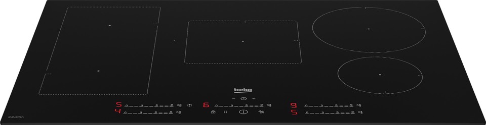 Beko HII85720UFT piano cottura Nero Da incasso 80 cm Piano cottura a induzione 5 Fornello(i)