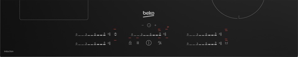 Beko HII85720UFT piano cottura Nero Da incasso 80 cm Piano cottura a induzione 5 Fornello(i)