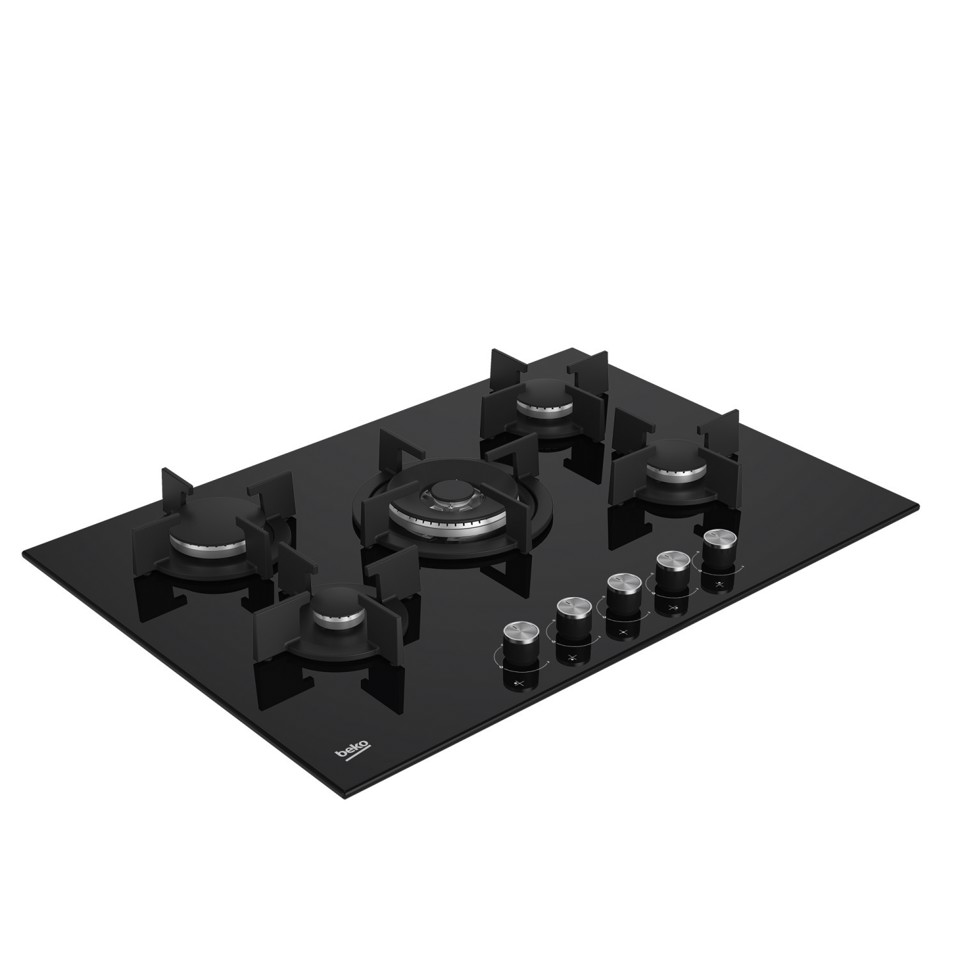 Beko HILW75222S Nero Da incasso 75 cm Gas 5 Fornello(i)
