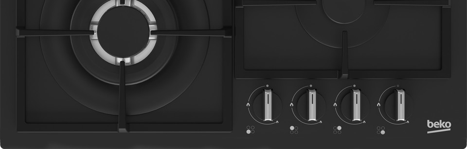 Beko HIYG 64225 SBO piano cottura Nero Da incasso 60 cm Gas 4 Fornello(i)