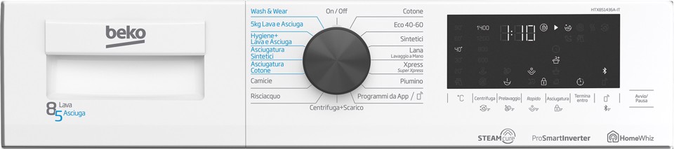 Beko HTX851436A-IT lavasciuga Libera installazione Caricamento frontale Bianco D