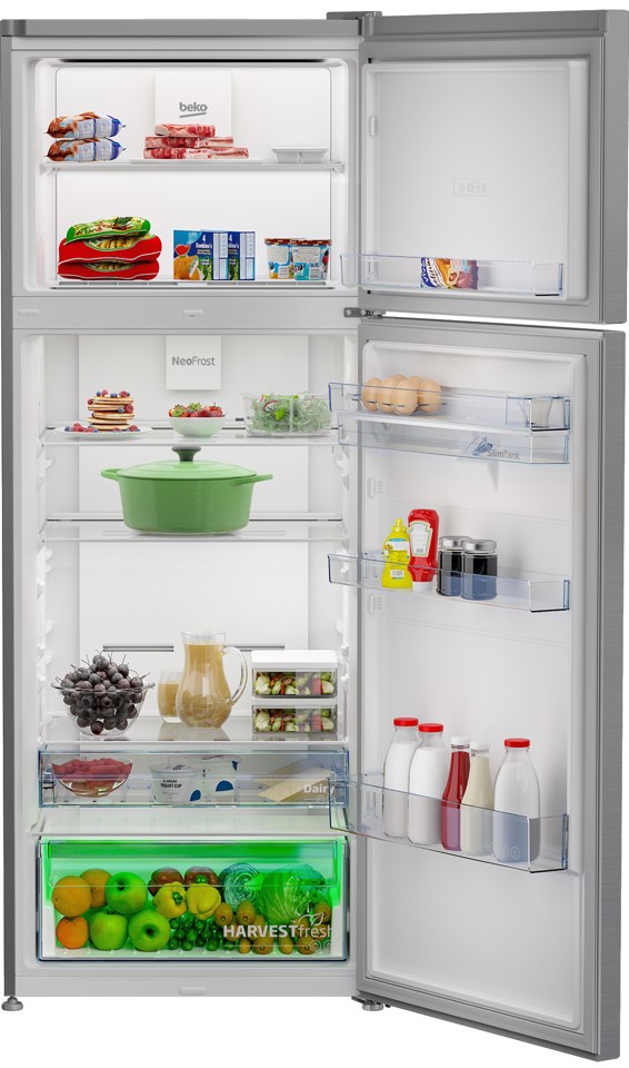 Beko RDNE455E40DXBN frigorifero con congelatore Libera installazione 406 L E Argento