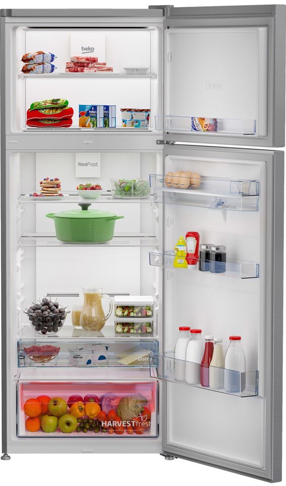 Beko RDNE455E40DXBN frigorifero con congelatore Libera installazione 406 L E Argento