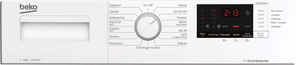 Beko WUX71032WI-IT lavatrice Caricamento frontale 7 kg 1000 Giri/min Bianco