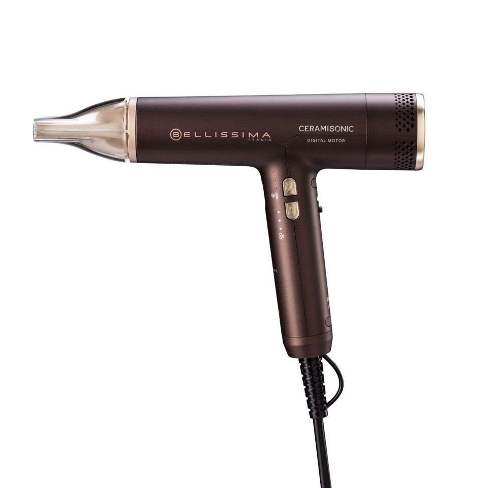 Bellissima Ceramisonic Asciugacapelli, Motore Digitale ad alta velocità, ultraleggero, con tecnologia Tecnologia Ion Ceramic Hi-Pro, ioni, 3 velocità, 3 temperature, Impostazione Gentle Dry, Modalità Silent, 1700W