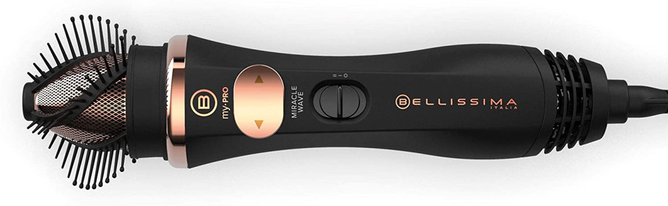 Bellissima My Pro Miracle Wave GH19 1100 Spazzola ad aria calda Caldo Nero, Rosa 1100 W 1,8 m