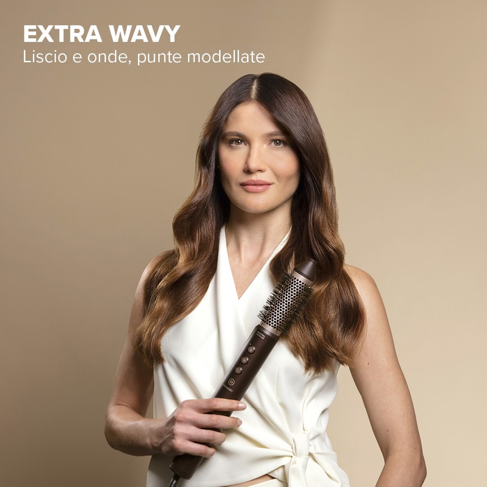 Bellissima Prodigy, modellatore ad aria calda, styler, tecnologia Ion-Ceramic, tecnologia Coanda, motore digitale, controllo del calore, filtro autopulente, 3 temperature, 1200 W, 6 accessori