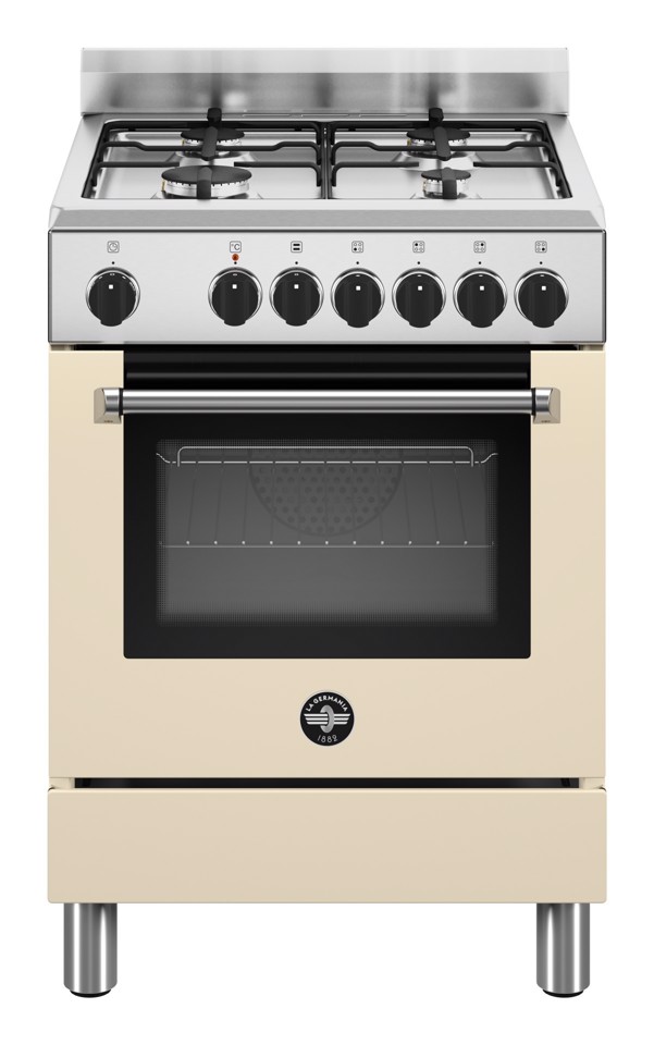 Bertazzoni La Germania Americana AMN664ECRV/24 cucina Elettrico Gas Crema, Acciaio inox
