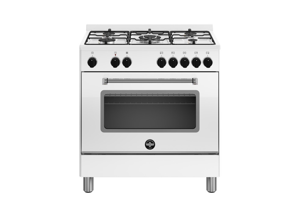 Bertazzoni La Germania Americana AMN855EBV/24 cucina Elettrico Gas Nero, Acciaio inox A