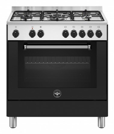 Bertazzoni La Germania Americana AMN855ECRV/24 Cucina Elettrico Gas Nero, Acciaio inox A