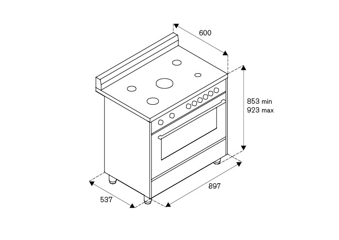 Bertazzoni La Germania Americana AMN9P5EBV cucina Gas Bianco A