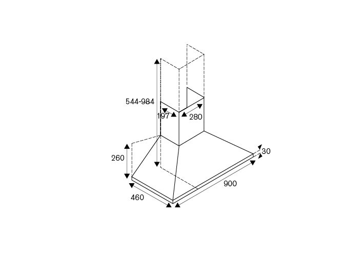 Bertazzoni La Germania KPL90PLAG1VIA cappa aspirante Cappa aspirante a parete Borgogna 600 m³/h A