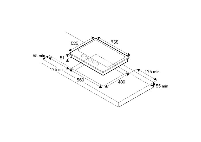Bertazzoni La Germania P755CLAGGN piano cottura Nero Da incasso Gas 5 Fornello(i)