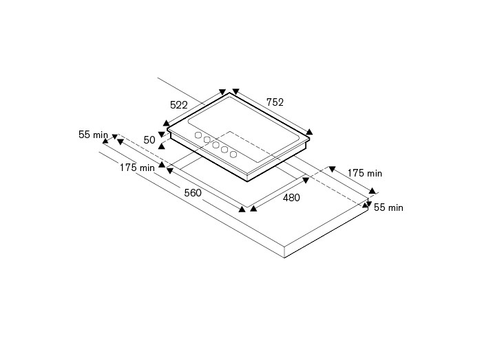 Bertazzoni La Germania P755CLAGX piano cottura Acciaio inossidabile Da incasso 75 cm Gas 5 Fornello(i)