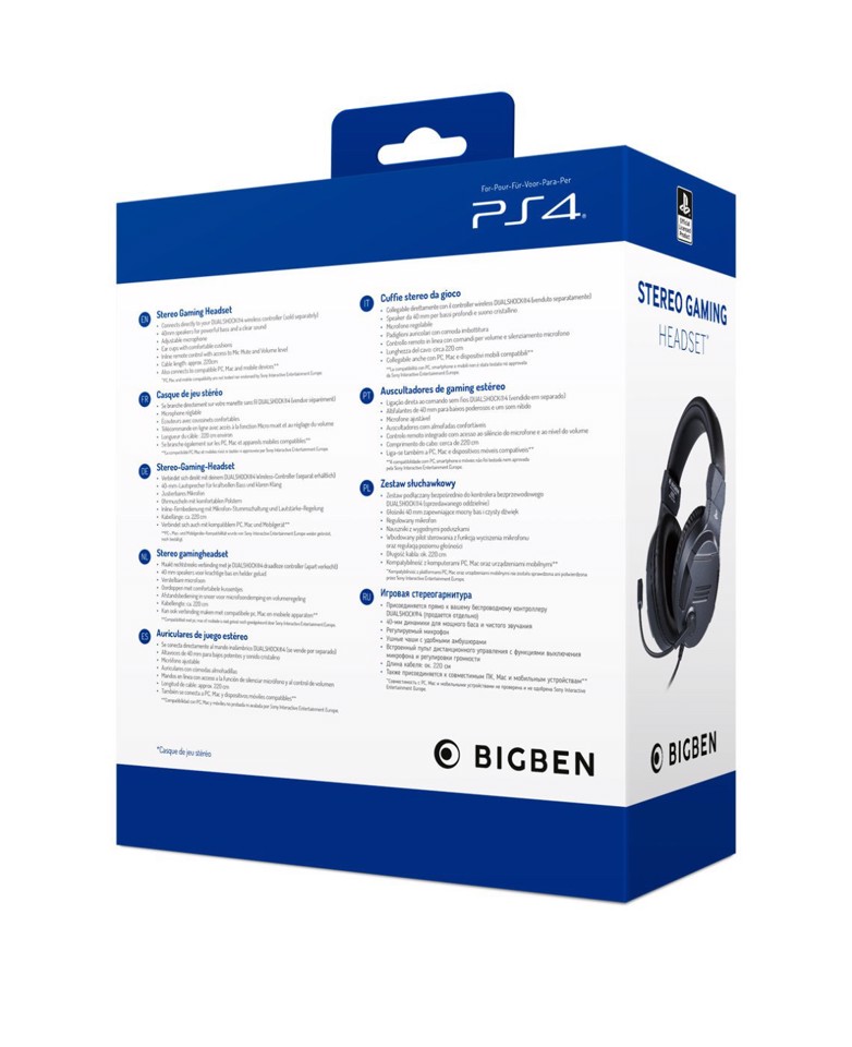 BIG BEN PS4OFHEADSETV3TITAN cuffia e auricolare Cablato A Padiglione Gaming Titanio