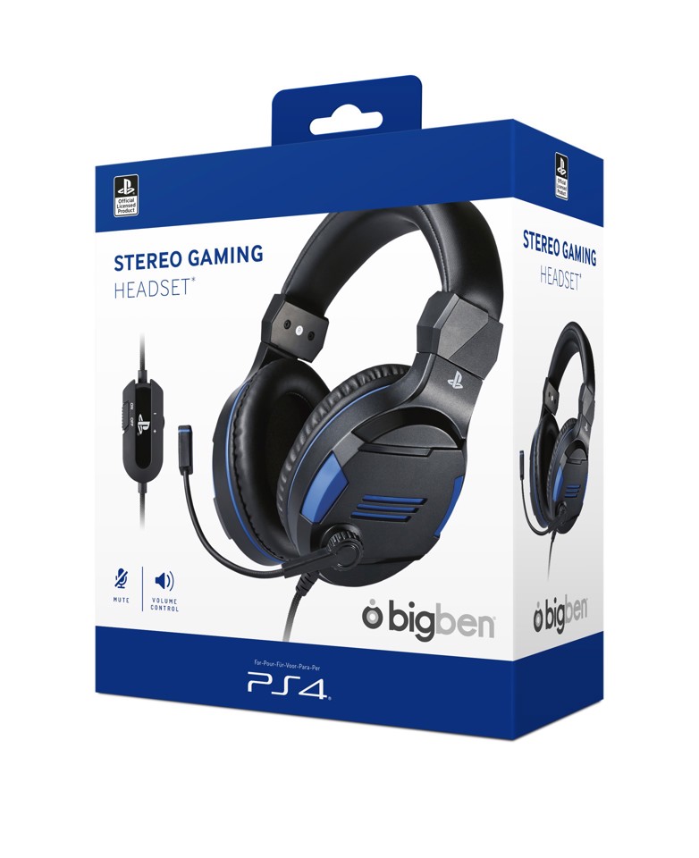 Bigben Interactive PS4OFHEADSETV3 cuffia e auricolare Cablato A Padiglione Giocare Nero, Blu