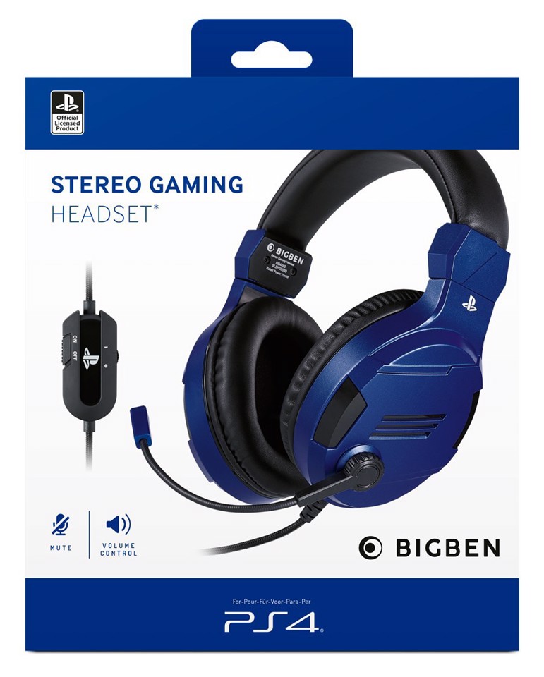 Bigben Interactive PS4OFHEADSETV3G Auricolare Cablato A Padiglione Gaming Blu