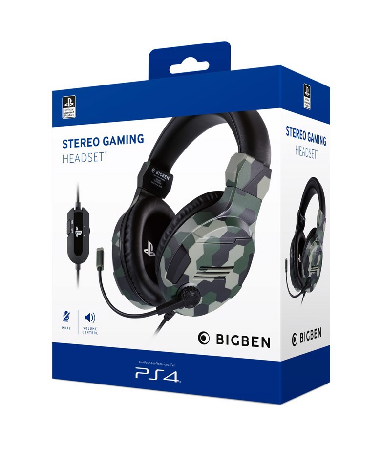 Bigben Interactive PS4OFHEADSETV3G cuffia e auricolare Cablato A Padiglione Gaming Mimetico