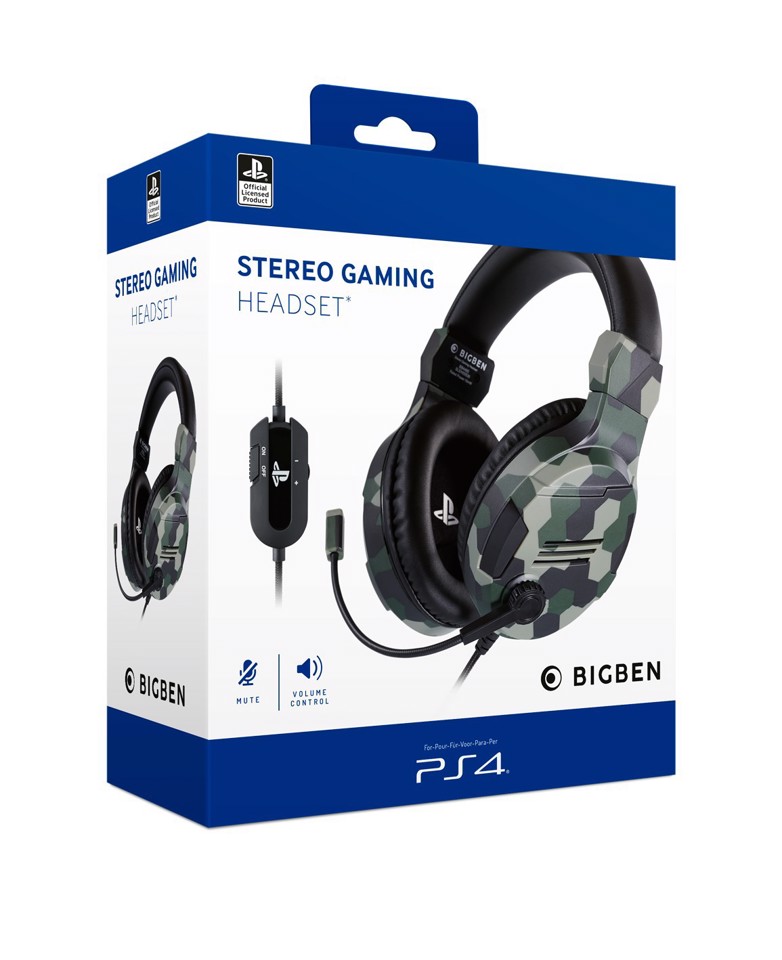Bigben Interactive PS4OFHEADSETV3G cuffia e auricolare Cablato A Padiglione Gaming Mimetico