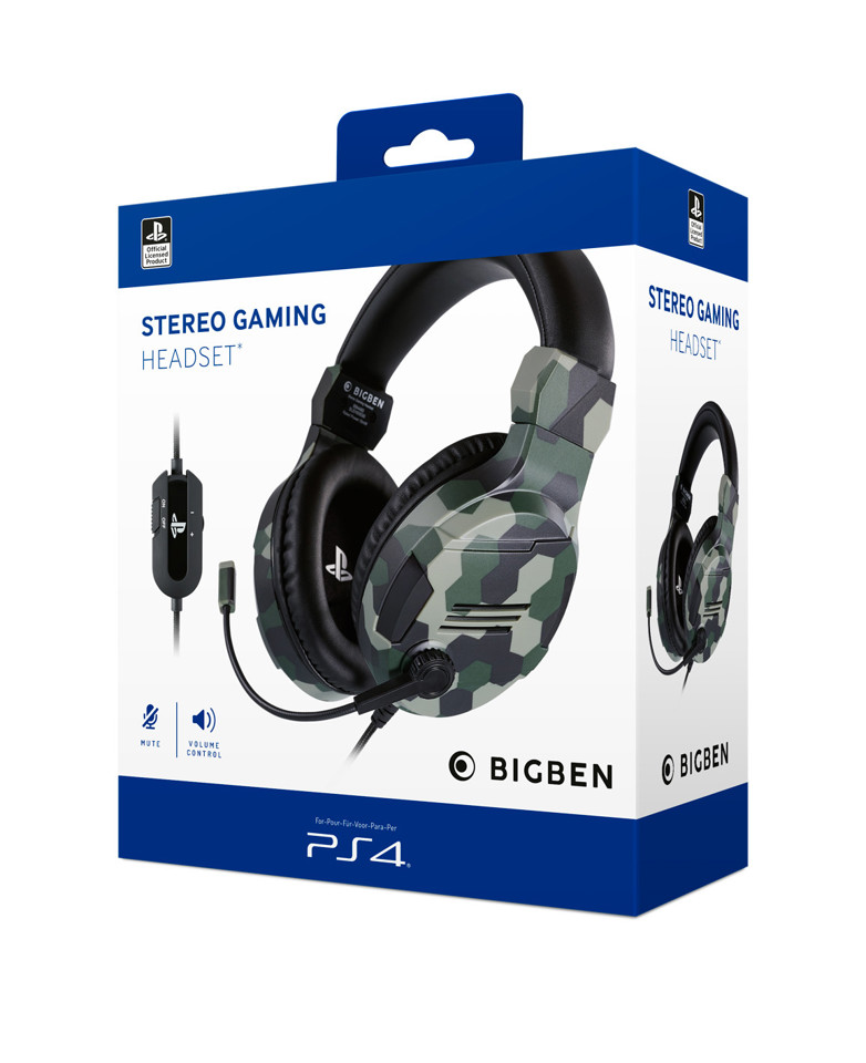 Bigben Interactive PS4OFHEADSETV3G cuffia e auricolare Padiglione auricolare Connettore 3.5 mm Mimetico