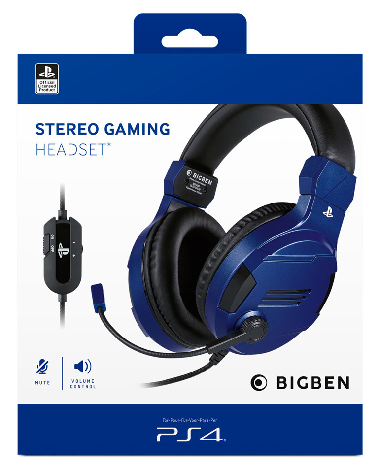 Bigben Interactive PS4OFHEADSETV3G Cuffia Padiglione auricolare Connettore 3.5 mm Blu