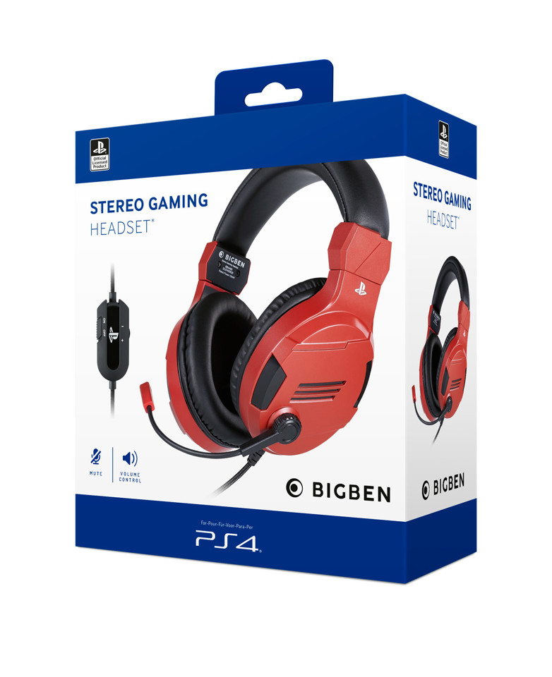 Bigben Interactive PS4OFHEADSETV3R cuffia e auricolare Padiglione auricolare Connettore 3.5 mm Rosso