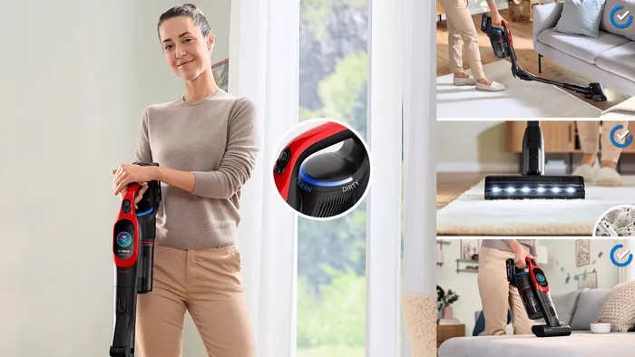 Bosch BCS1041PET Scopa elettrica, Unlimited 10 ProAnimal, Rosso